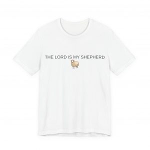 603188279277890249_2048-1.jpeg "The Lord Is My Shepherd" Christian Faith Shirt with Sheep Graphic (White) (Jersey Thin)
