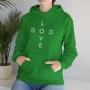 "Love God/God Love" Minimal Christian Faith Cross Hoodie