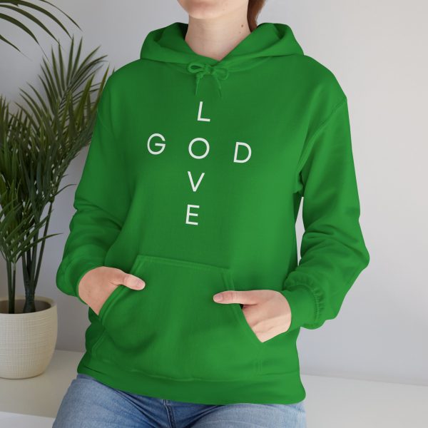 "Love God/God Love" Minimal Christian Faith Cross Hoodie
