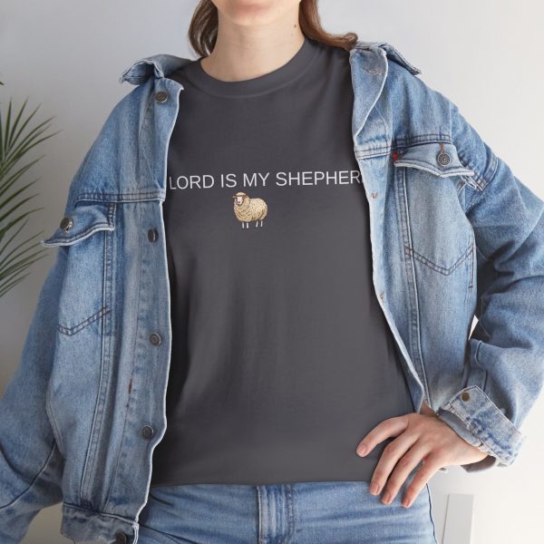 "The Lord Is My Shepherd" Christian Faith Shirt with Cute Sheep (Heavy Cotton)