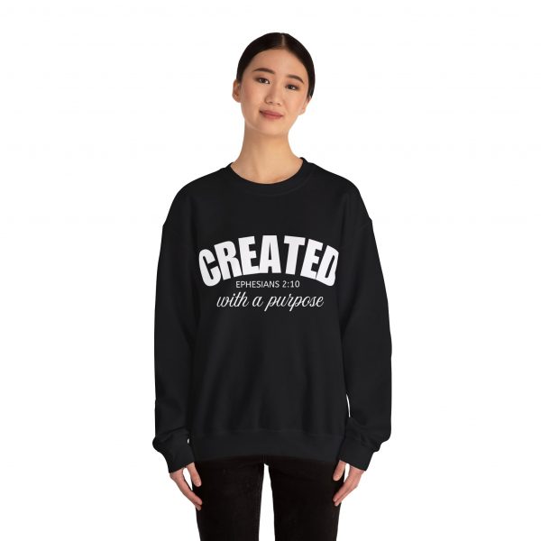 "Created With A Purpose" (Ephesians 2:10) Christian Faith Scripture Sweatshirt
