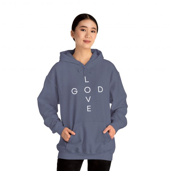 "Love God/God Love" Minimal Christian Faith Cross Hoodie
