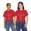 6725768033419969743_2048.jpeg "Love God/God Love" Minimal Christian Faith Cross T‑Shirt (Heavy Cotton)