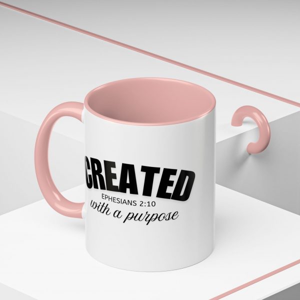 "Created With A Purpose" (Ephesians 2:10) Christian Faith Scripture Mug