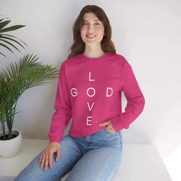 7306352899913857072_2048.jpeg "Love God/God Love" Minimal Christian Faith Cross Sweatshirt