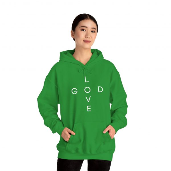 "Love God/God Love" Minimal Christian Faith Cross Hoodie