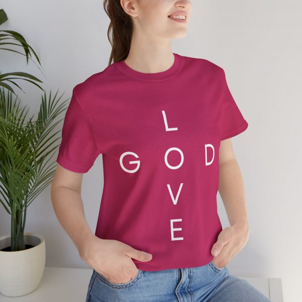 7624935957475698462_2048.jpeg "Love God/God Love" Minimal Christian Faith Cross T‑Shirt (Jersey Thin)