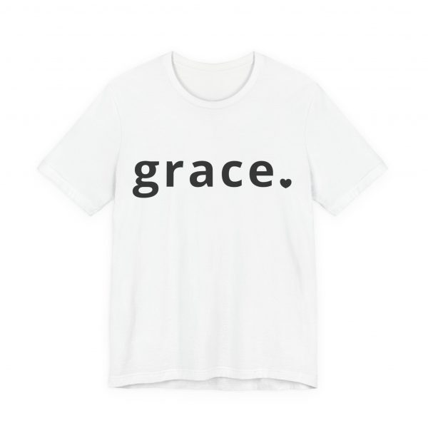 "Grace" Minimalist Inspirational Christian Faith T-Shirt (White) (Jersey Thin)