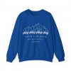 "Faith Can Move Mountains" (Matthew 17:20) Christian Mountain Graphic Sweatshirt