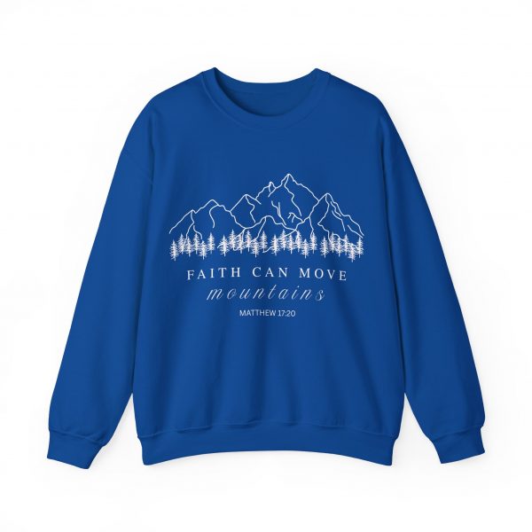 "Faith Can Move Mountains" (Matthew 17:20) Christian Mountain Graphic Sweatshirt