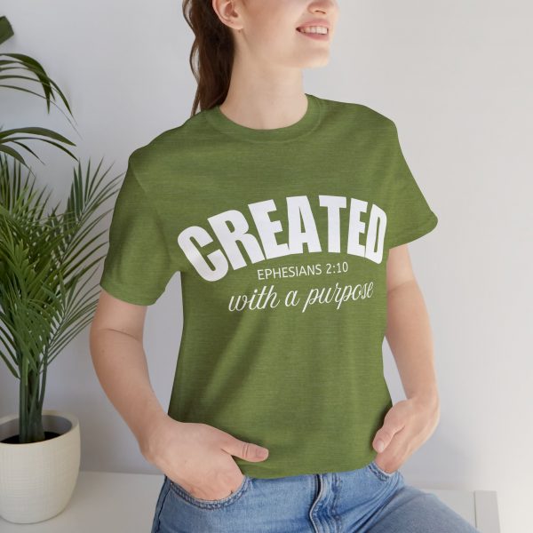 7853657478683838156_2048-1.jpeg "Created With A Purpose" (Ephesians 2:10) Christian Faith Scripture T-Shirt (Jersey Thin)