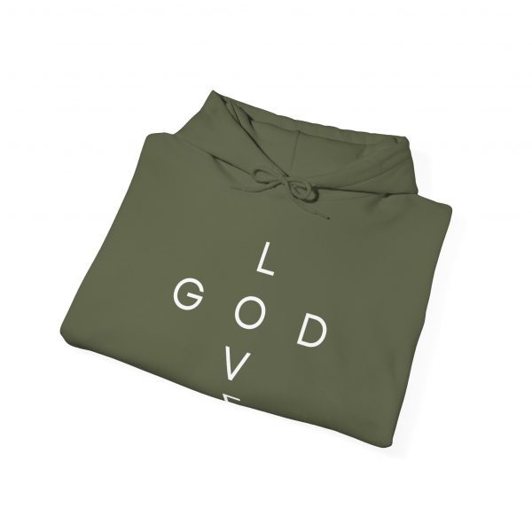 "Love God/God Love" Minimal Christian Faith Cross Hoodie