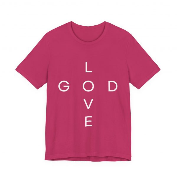8031969251791543952_2048.jpeg "Love God/God Love" Minimal Christian Faith Cross T‑Shirt (Jersey Thin)