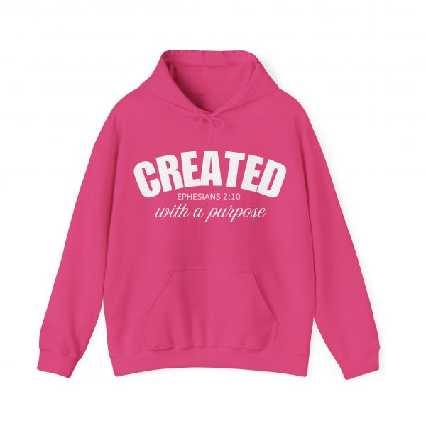 809676053786069244_2048.jpeg "Created With A Purpose" (Ephesians 2:10) Christian Faith Scripture Hoodie