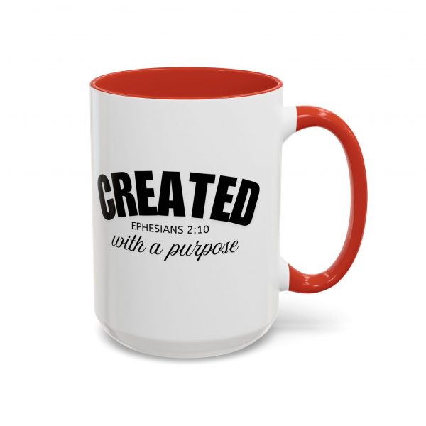 "Created With A Purpose" (Ephesians 2:10) Christian Faith Scripture Mug
