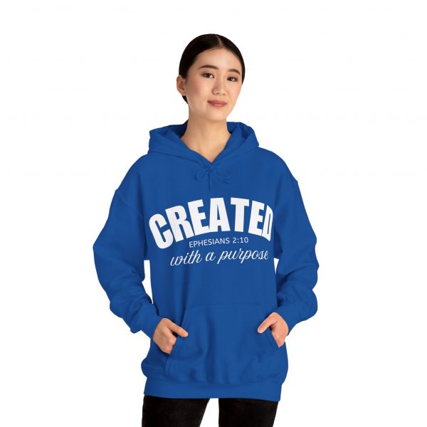8112224680757480603_2048.jpeg "Created With A Purpose" (Ephesians 2:10) Christian Faith Scripture Hoodie