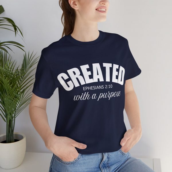 817244959095251558_2048-1.jpeg "Created With A Purpose" (Ephesians 2:10) Christian Faith Scripture T-Shirt (Jersey Thin)