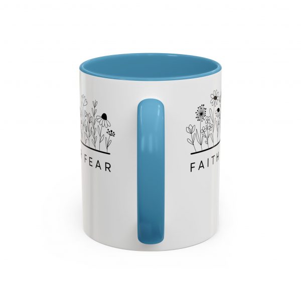 "Faith Over Fear" (Psalm 34) Floral Scripture Christian Faith Mug