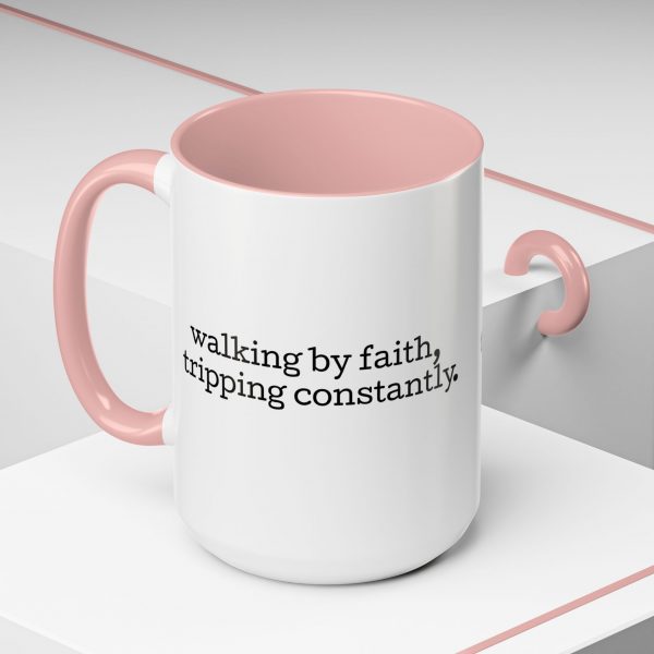 8490106687965473946_2048.jpeg "Walking by Faith Tripping Constantly" Christian Faith Mug