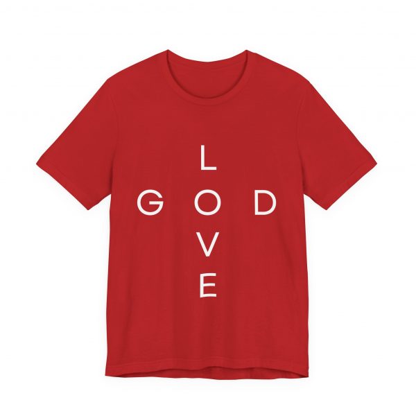 8506741288137998337_2048.jpeg "Love God/God Love" Minimal Christian Faith Cross T‑Shirt (Jersey Thin)
