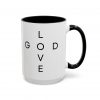 "Love God/God Love" Minimal Christian Faith Cross Ceramic Mug