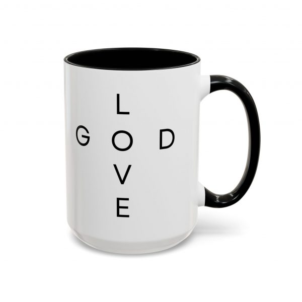 "Love God/God Love" Minimal Christian Faith Cross Ceramic Mug
