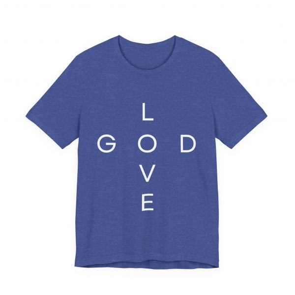 8604086485008671891_2048.jpeg "Love God/God Love" Minimal Christian Faith Cross T‑Shirt (Jersey Thin)