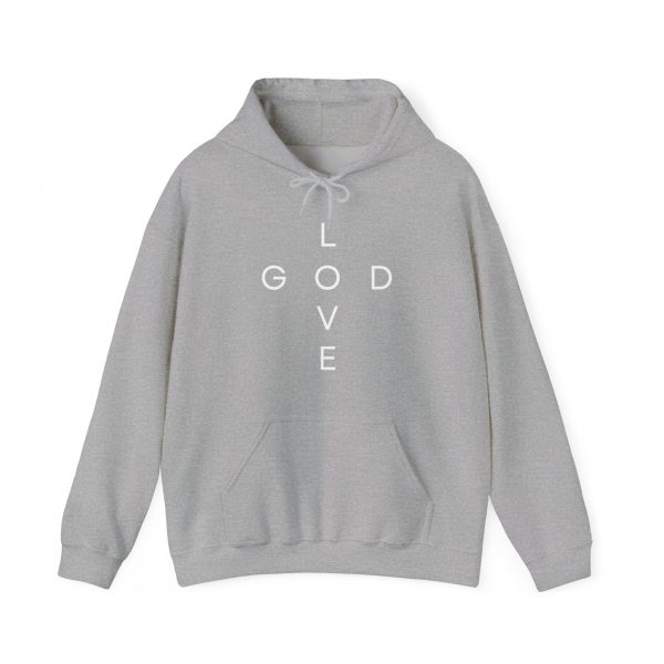 "Love God/God Love" Minimal Christian Faith Cross Hoodie
