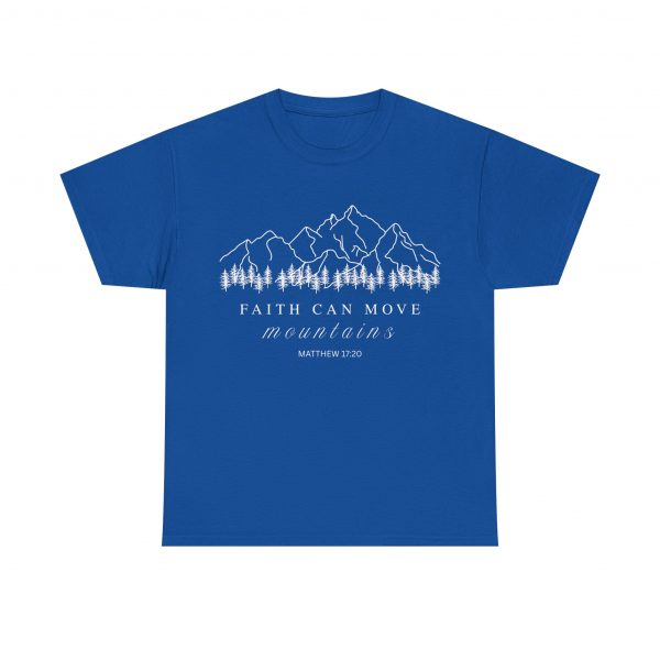 8708065096990658374_2048-1.jpeg "Faith Can Move Mountains" (Matthew 17:20) Christian Mountain Graphic T-Shirt (Heavy Cotton)