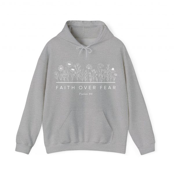 8859972043362133063_2048.jpeg "Faith Over Fear" (Psalm 34) Floral Scripture Christian Faith Hoodie