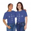 9052505243521944266_2048.jpeg "Love God/God Love" Minimal Christian Faith Cross T‑Shirt (Jersey Thin)