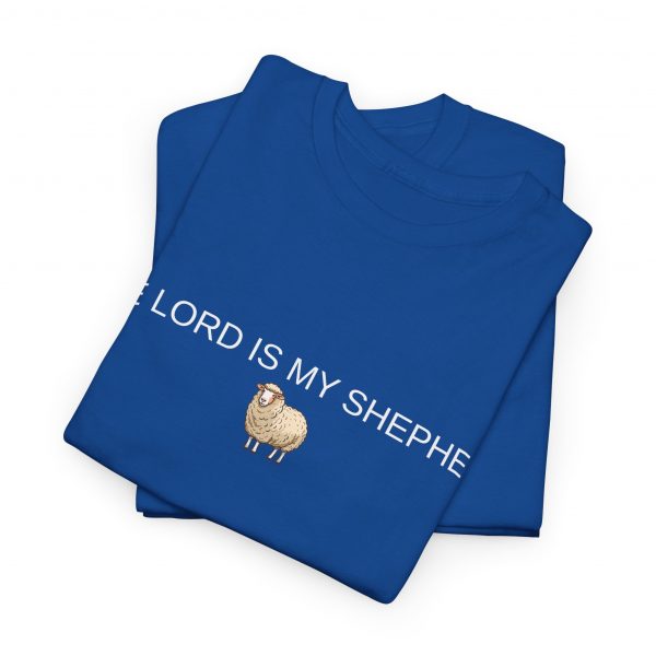 "The Lord Is My Shepherd" Christian Faith Shirt with Cute Sheep (Heavy Cotton)
