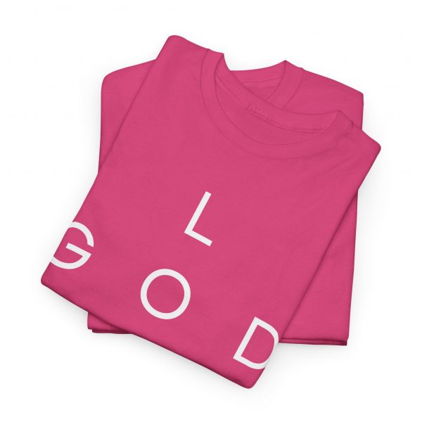 9176381021293285786_2048.jpeg "Love God/God Love" Minimal Christian Faith Cross T‑Shirt (Heavy Cotton)