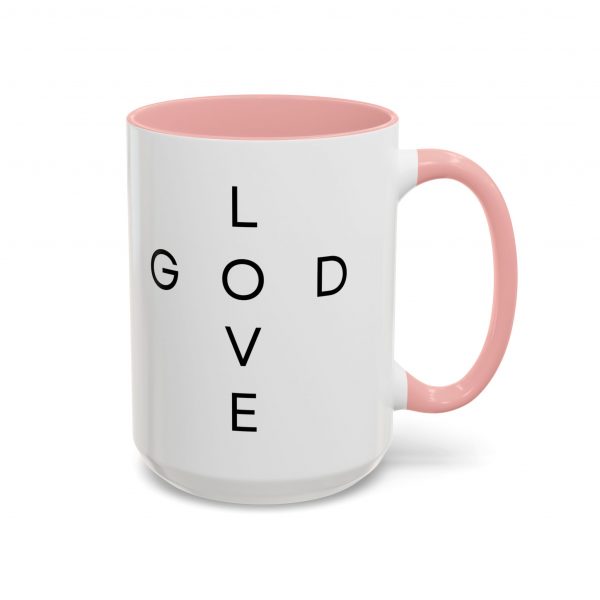 "Love God/God Love" Minimal Christian Faith Cross Ceramic Mug