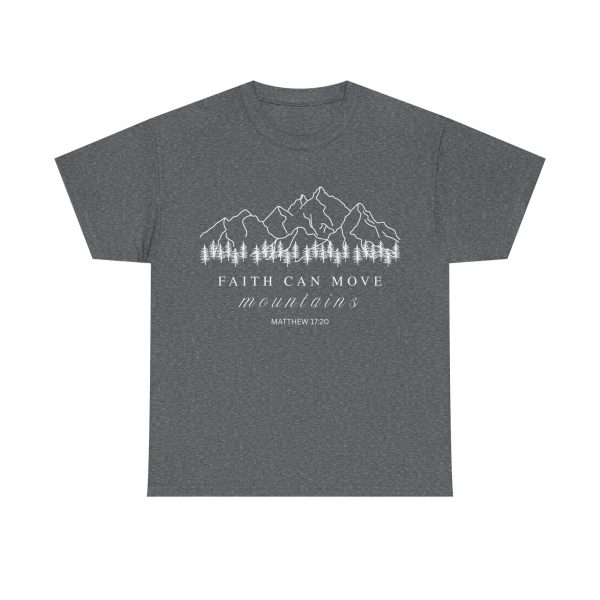 9308622659678384062_2048-1.jpeg "Faith Can Move Mountains" (Matthew 17:20) Christian Mountain Graphic T-Shirt (Heavy Cotton)