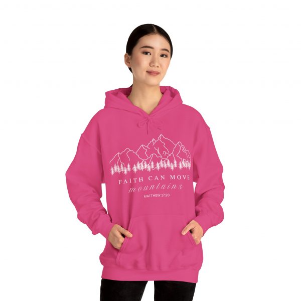 "Faith Can Move Mountains" (Matthew 17:20) Christian Mountain Graphic Hoodie