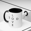 "Love God/God Love" Minimal Christian Faith Cross Ceramic Mug
