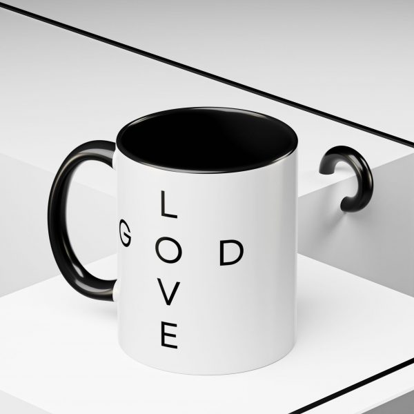 "Love God/God Love" Minimal Christian Faith Cross Ceramic Mug