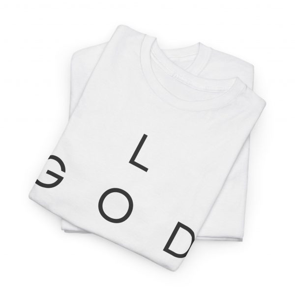 "Love God/God Love" Minimal Christian Faith Cross T‑Shirt (White) (Heavy Cotton)