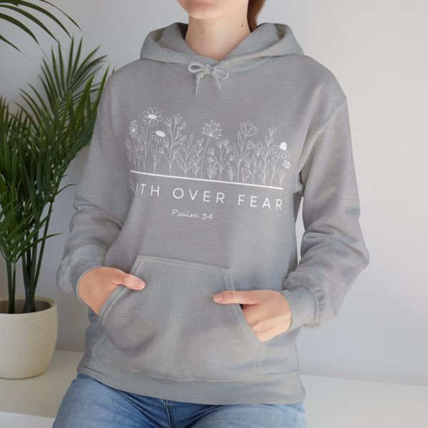 9655626992956345090_2048.jpeg "Faith Over Fear" (Psalm 34) Floral Scripture Christian Faith Hoodie