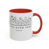 "Faith Over Fear" (Psalm 34) Floral Scripture Christian Faith Mug